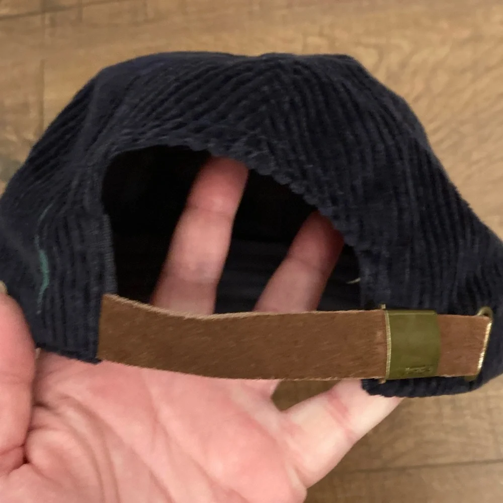 J. Crew Oarsman Logo Corduroy Hat Navy Heritage Collection Crest Logo StrapBack
